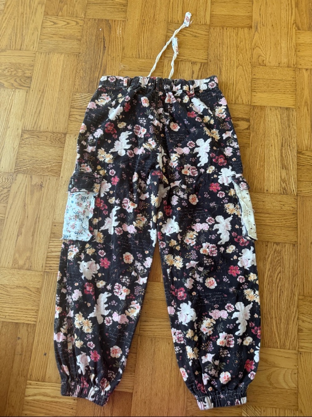POL Floral Patchwork Boho Cargo Jogger Pants Size M - Picture 6 of 6